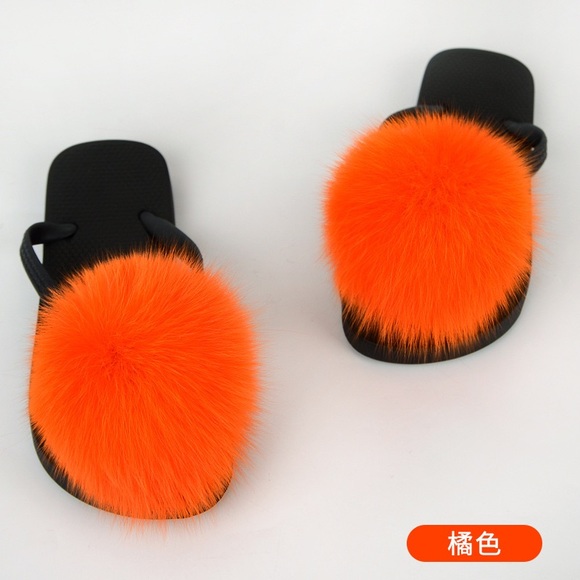 Pom Pom real fur flip flops - Sizes 8-12 Women’s different colours avail… - Picture 3 of 14